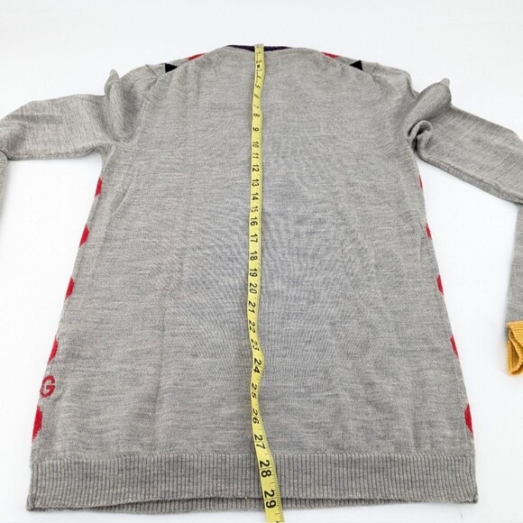 Guess Jeans Merino Wool Argyle Crew Neck Sweater Size Medium/Small - Picture 6 of 6